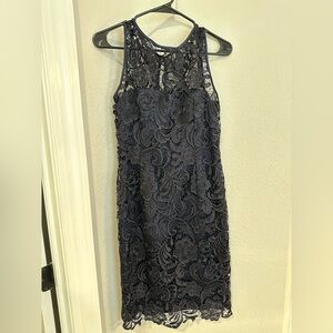 Banana Republic Midnight Blue Lace Midi Dress